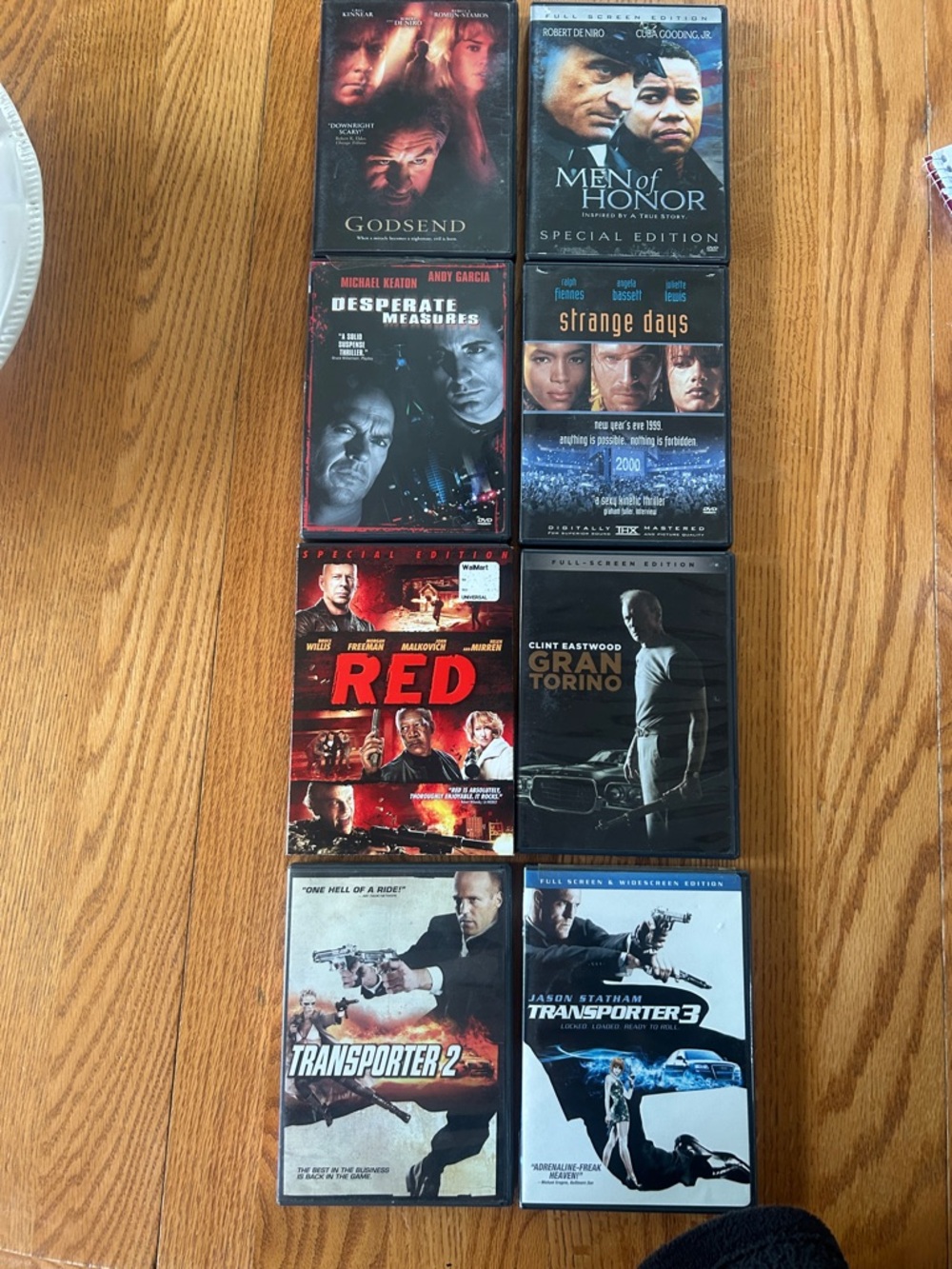 Assorted Movie DVD Collection - Black DVD Cases (Set of 8)